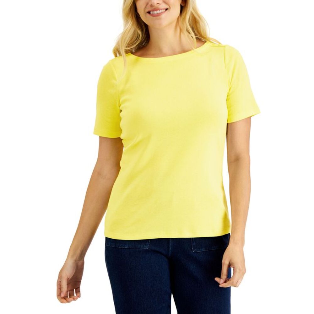 Charter Club Cotton Boat-Neck Top